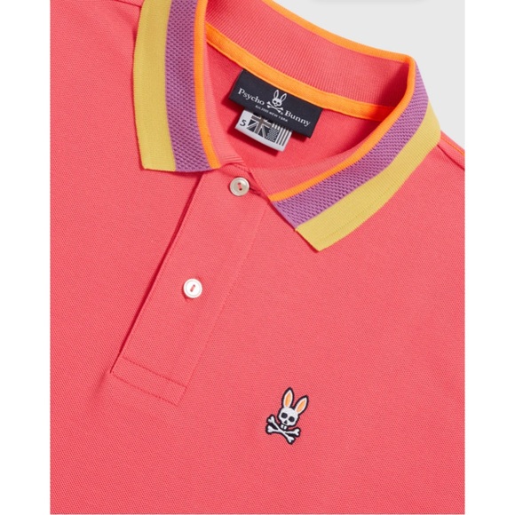 PSYCHO BUNNY ~ Mens Oliver Neon Tipped Polo (NWT) - Picture 6 of 12